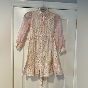 1970s B. Altman & Co. Girls Prairie Dress – Pink Floral
